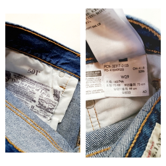 Levi's 501 Button Fly Denim Cutoff Shorts 29 - Picture 6 of 9